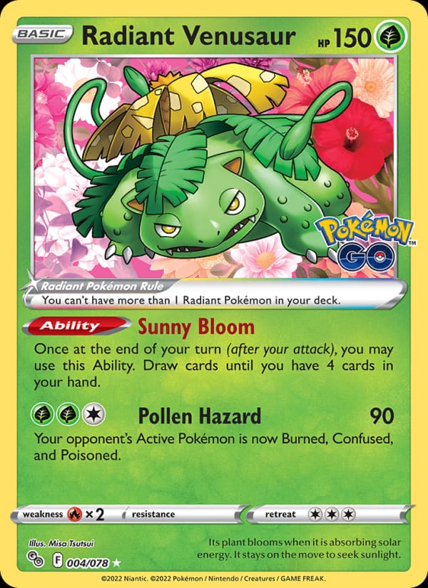 Radiant Venusaur, Pokemon GO · 004/078