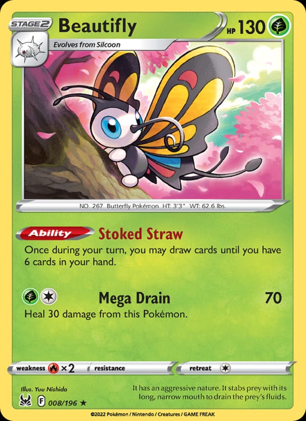 Beautifly, SWSH11: Lost Origin · 008/196