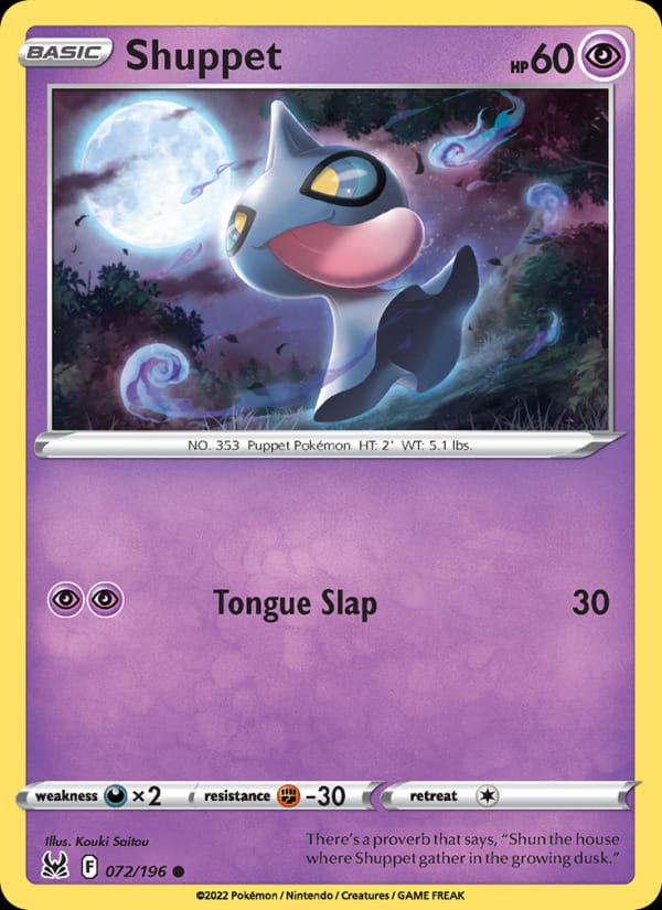 Shuppet, SWSH11: Lost Origin · 072/196