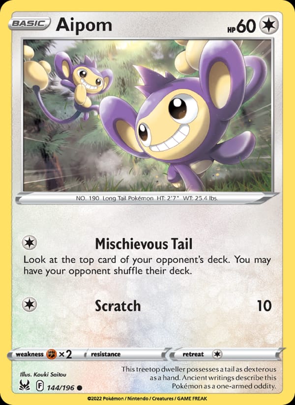 Aipom, SWSH11: Lost Origin · 144/196