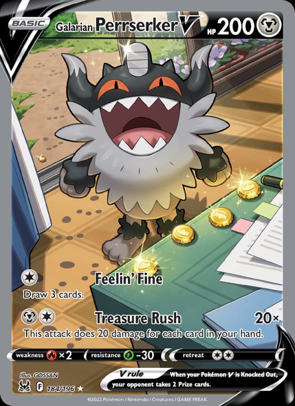 Galarian Perrserker V, SWSH11: Lost Origin · 184/196