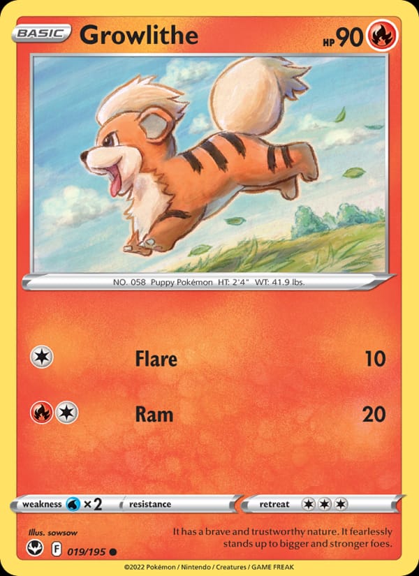 Growlithe, SWSH12: Silver Tempest · 019/195