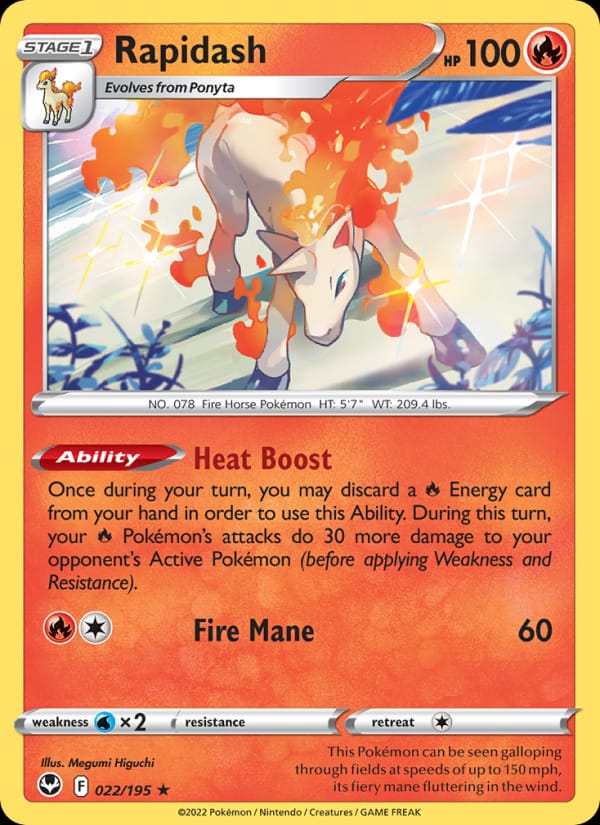 Rapidash, SWSH12: Silver Tempest · 022/195