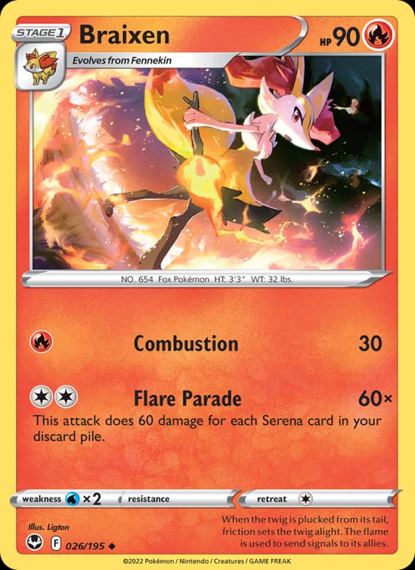 Braixen, SWSH12: Silver Tempest · 026/195