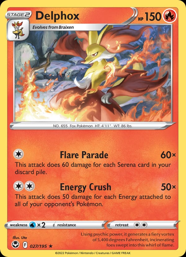 Delphox, SWSH12: Silver Tempest · 027/195
