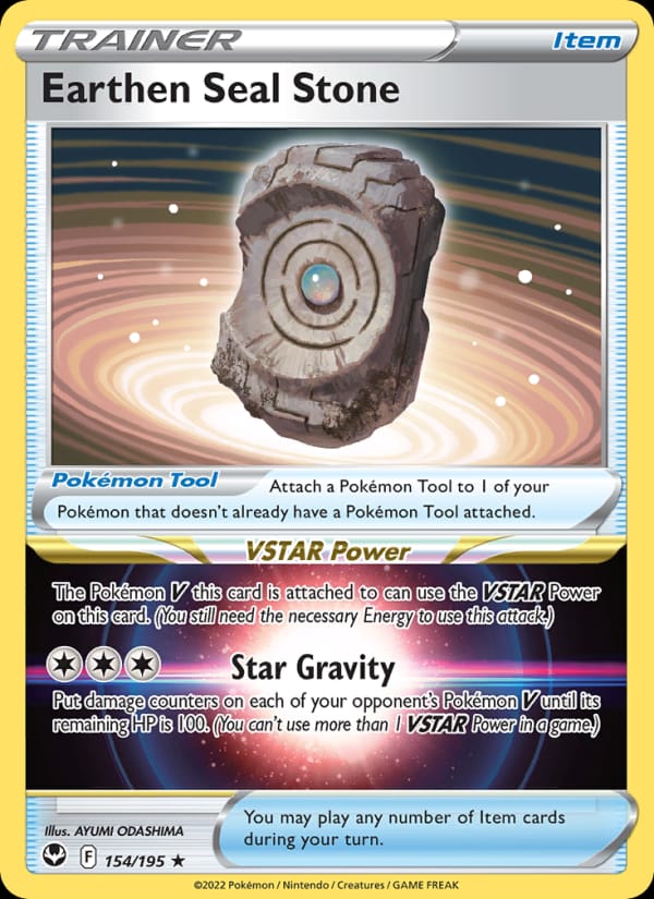 Earthen Seal Stone, SWSH12: Silver Tempest · 154/195