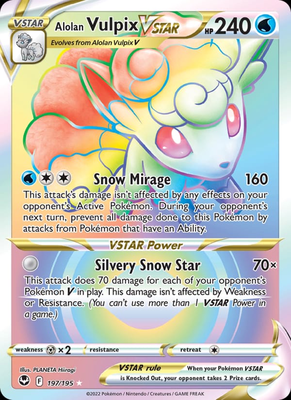 Alolan Vulpix VSTAR, SWSH12: Silver Tempest · 197/195