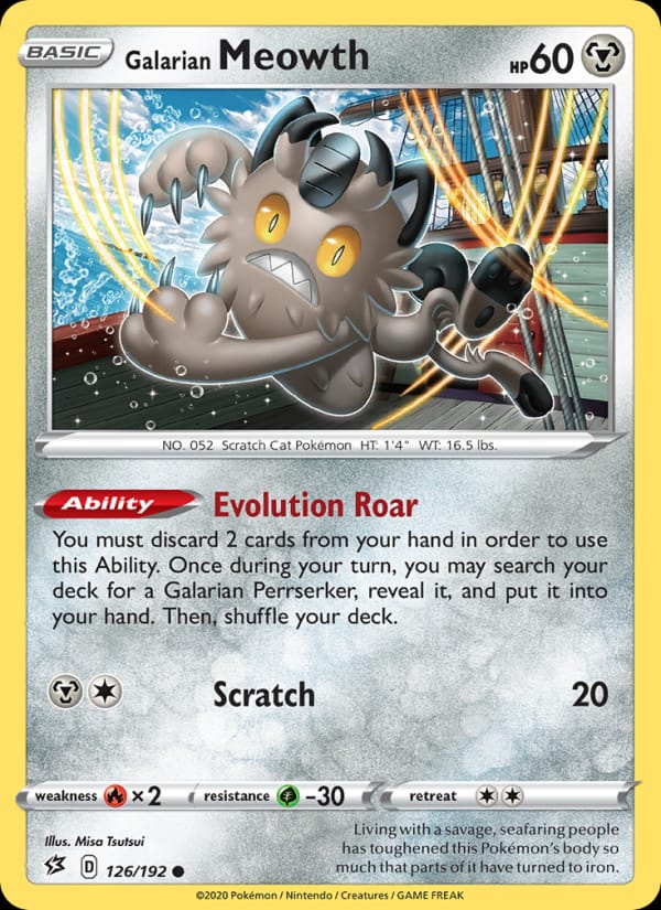Galarian Meowth, SWSH02: Rebel Clash · 126/192
