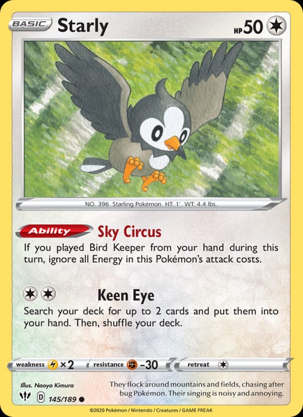 Starly, SWSH03: Darkness Ablaze · 145/189