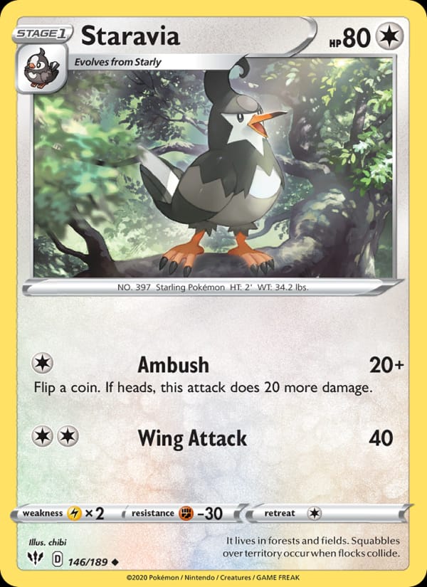 Staravia, SWSH03: Darkness Ablaze · 146/189