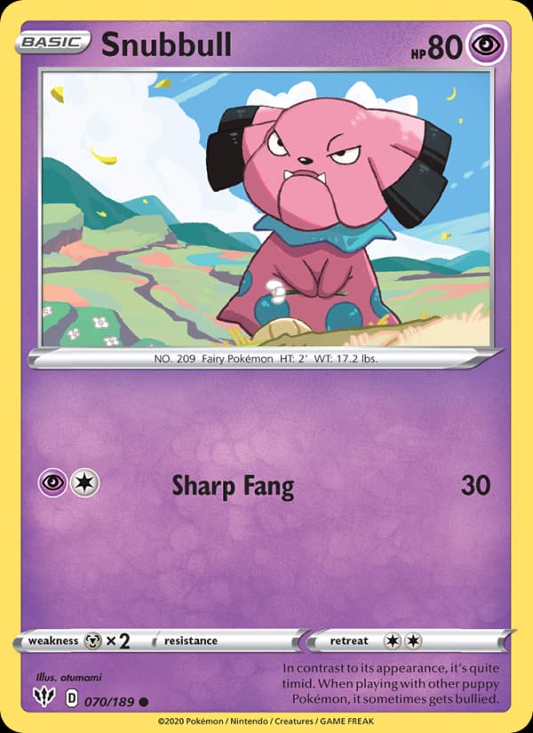 Snubbull, SWSH03: Darkness Ablaze · 070/189