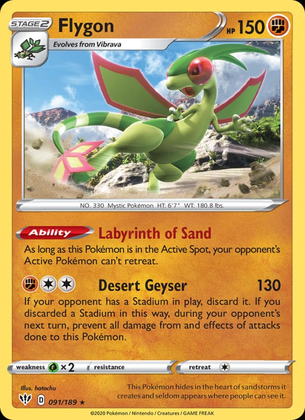 Flygon, SWSH03: Darkness Ablaze · 091/189