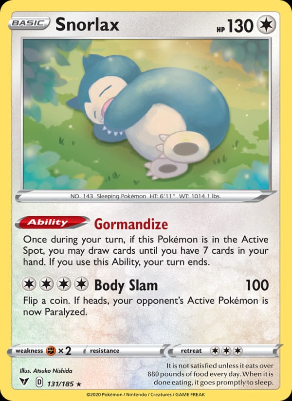 Snorlax, SWSH04: Vivid Voltage · 131/185