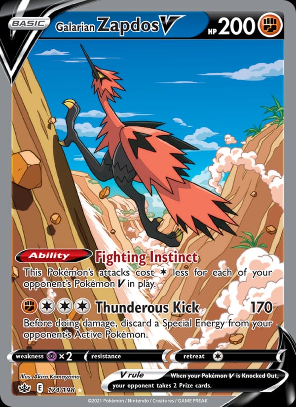 Galarian Zapdos V, SWSH06: Chilling Reign · 174/198
