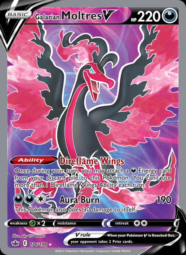 Galarian Moltres V, SWSH06: Chilling Reign · 176/198