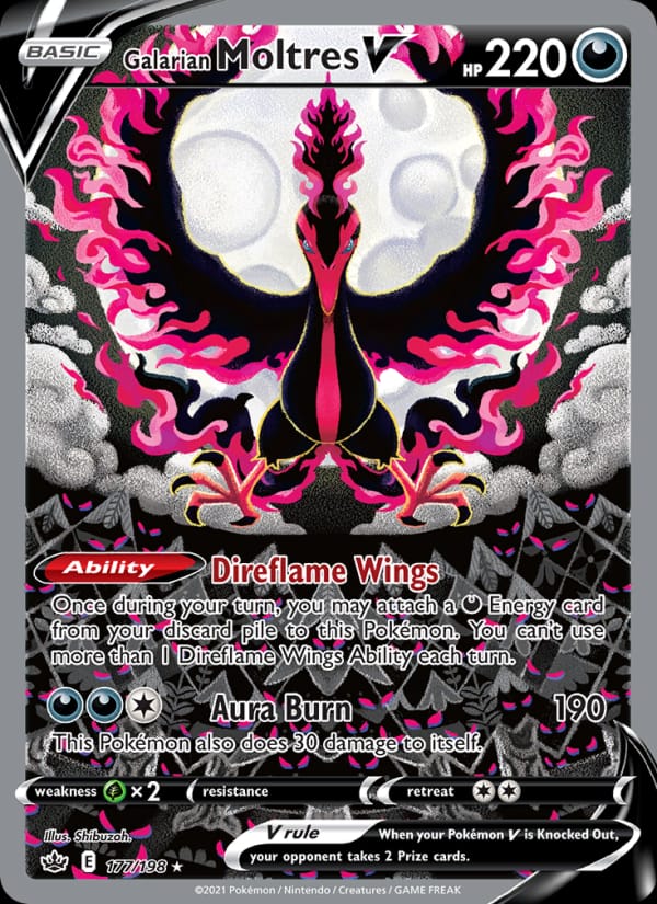 Galarian Moltres V, SWSH06: Chilling Reign · 177/198