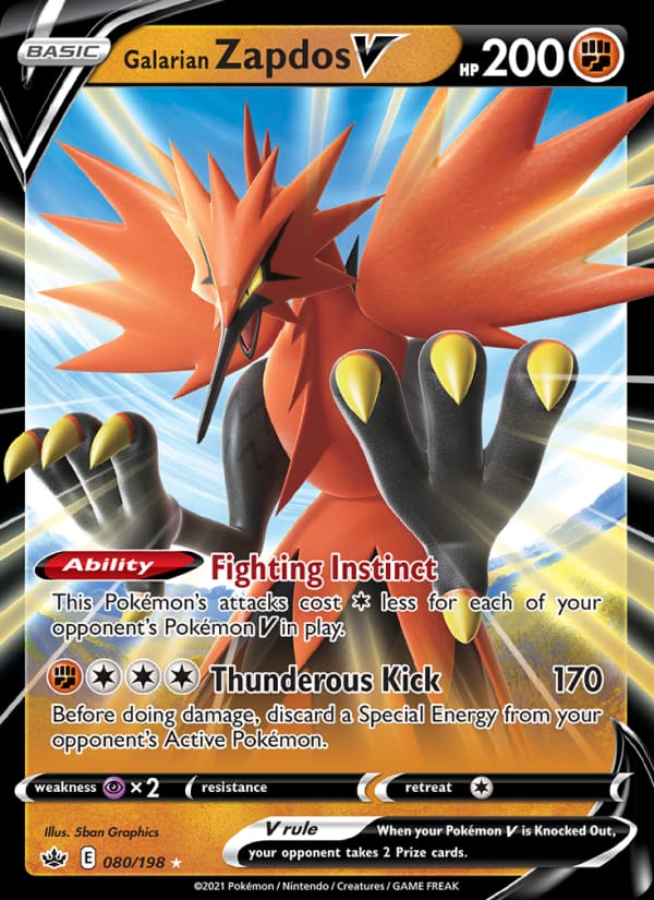 Galarian Zapdos V, SWSH06: Chilling Reign · 080/198