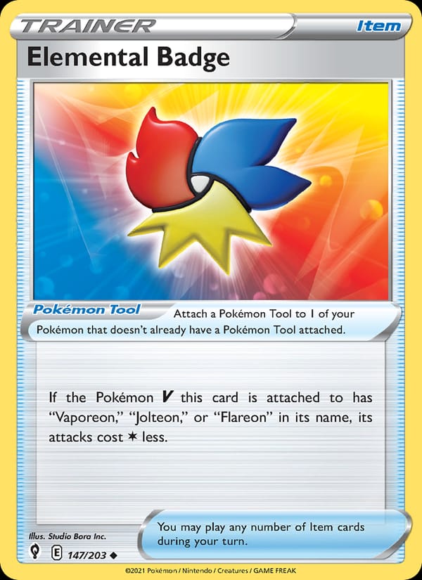Elemental Badge, SWSH07: Evolving Skies · 147/203