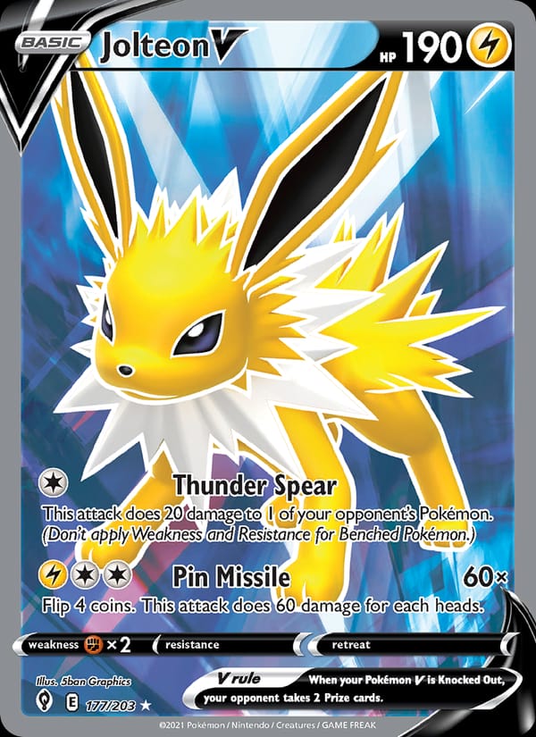 Jolteon V, SWSH07: Evolving Skies · 177/203