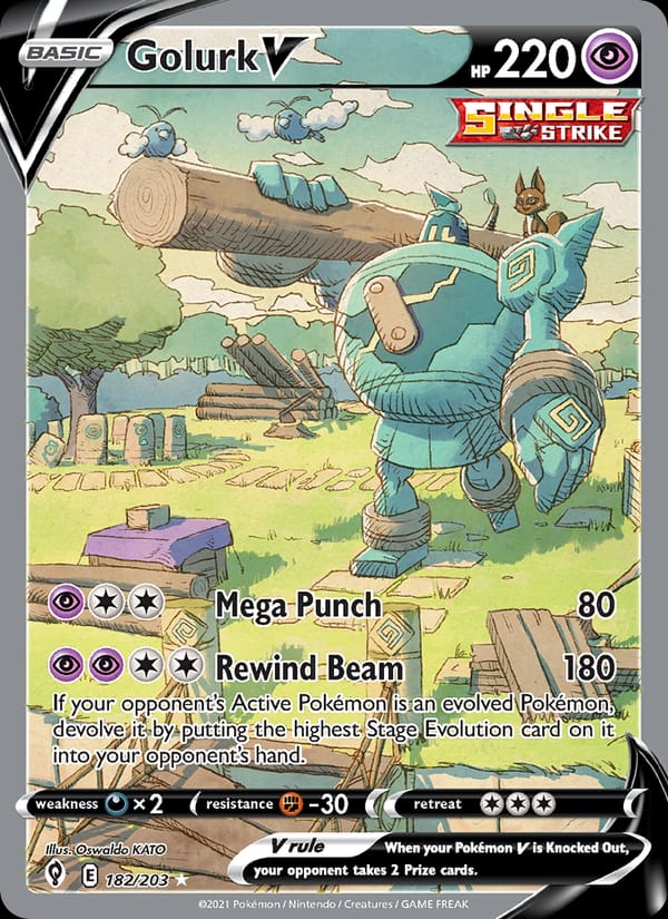 Golurk V, SWSH07: Evolving Skies · 182/203