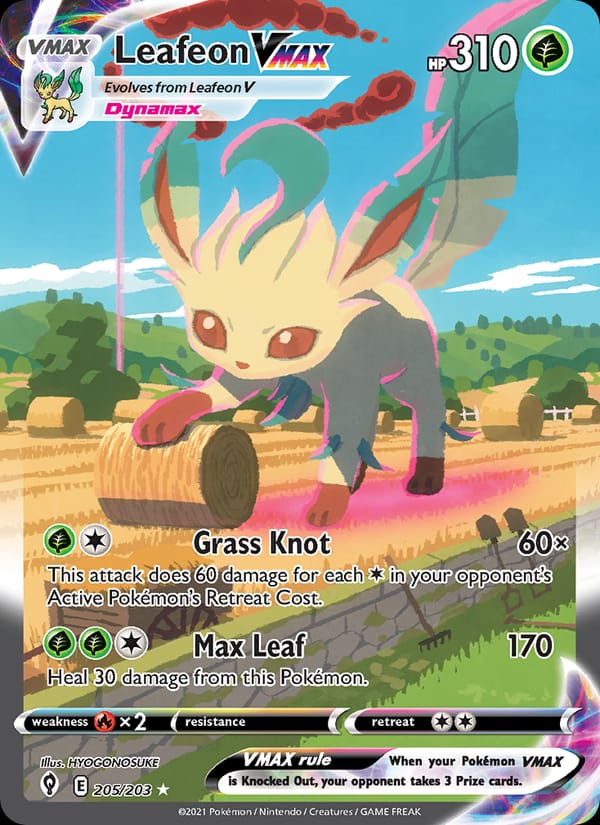 Leafeon VMAX, SWSH07: Evolving Skies · 205/203