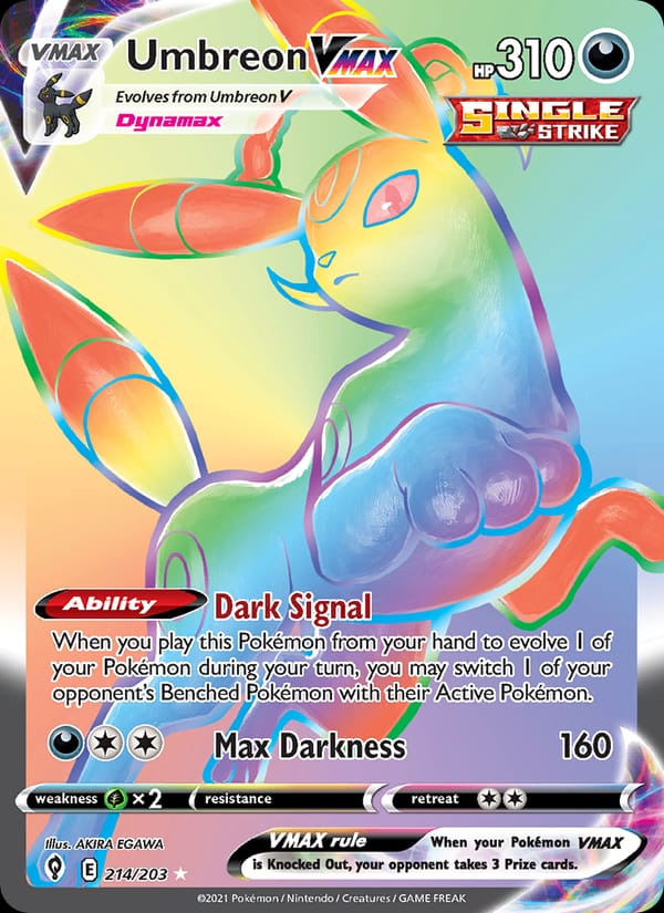 Umbreon VMAX, SWSH07: Evolving Skies · 214/203