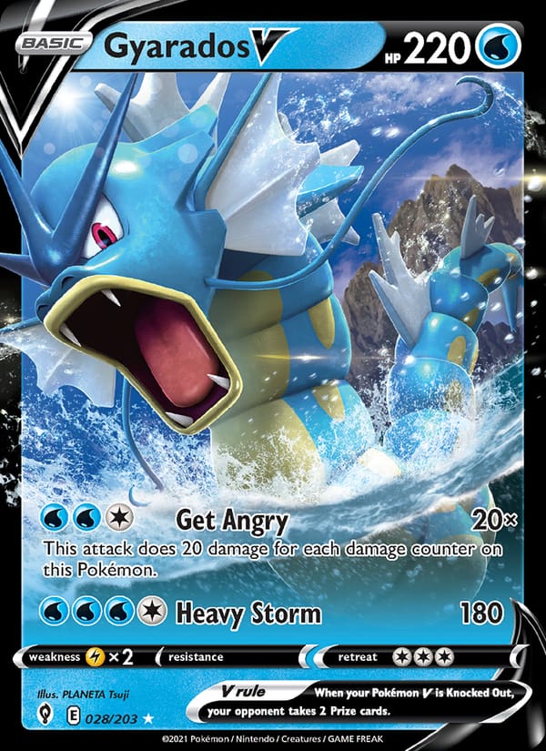 Gyarados V, SWSH07: Evolving Skies · 028/203