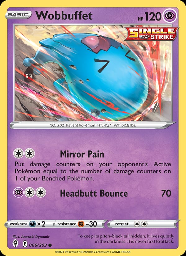 Wobbuffet, SWSH07: Evolving Skies · 066/203