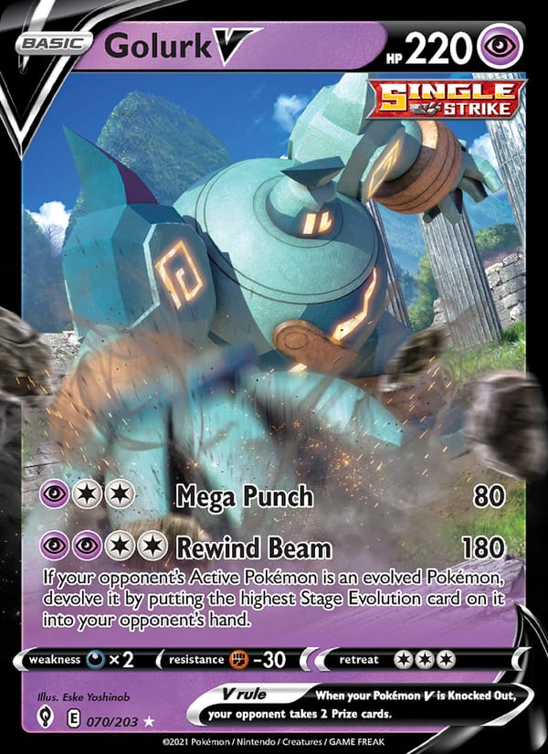 Golurk V, SWSH07: Evolving Skies · 070/203