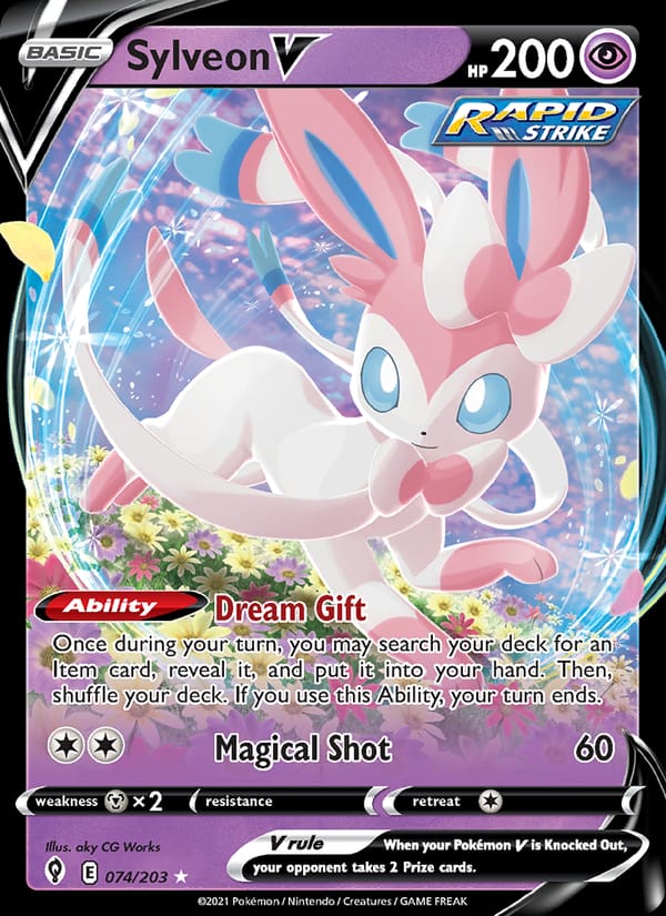 Sylveon V, SWSH07: Evolving Skies · 074/203