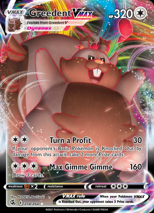 Greedent VMAX, SWSH08: Fusion Strike · 218/264