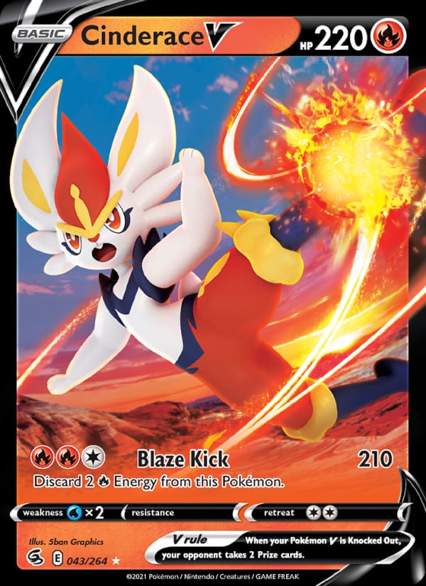 Cinderace V, SWSH08: Fusion Strike · 043/264
