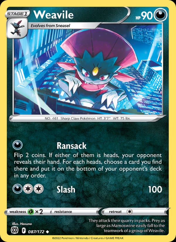 Weavile, SWSH09: Brilliant Stars · 087/172