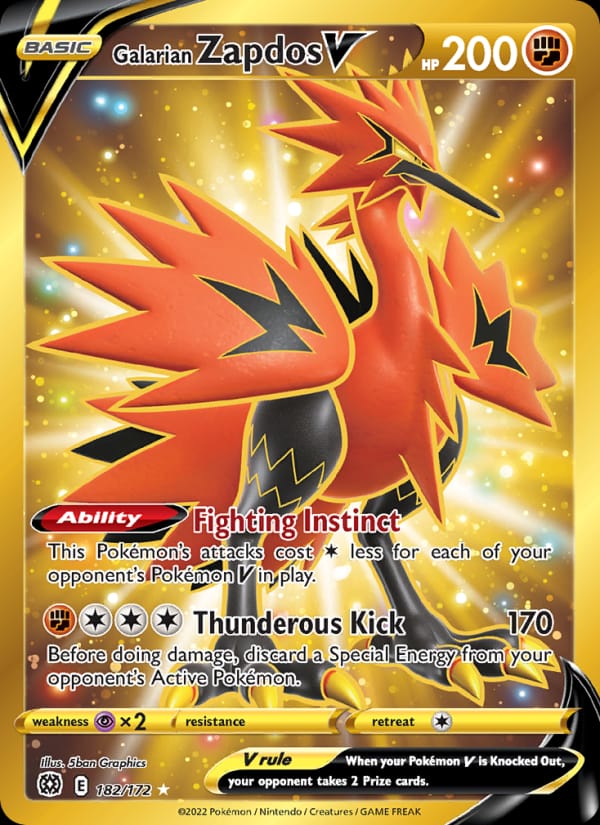 Galarian Zapdos V, SWSH09: Brilliant Stars · 182/172