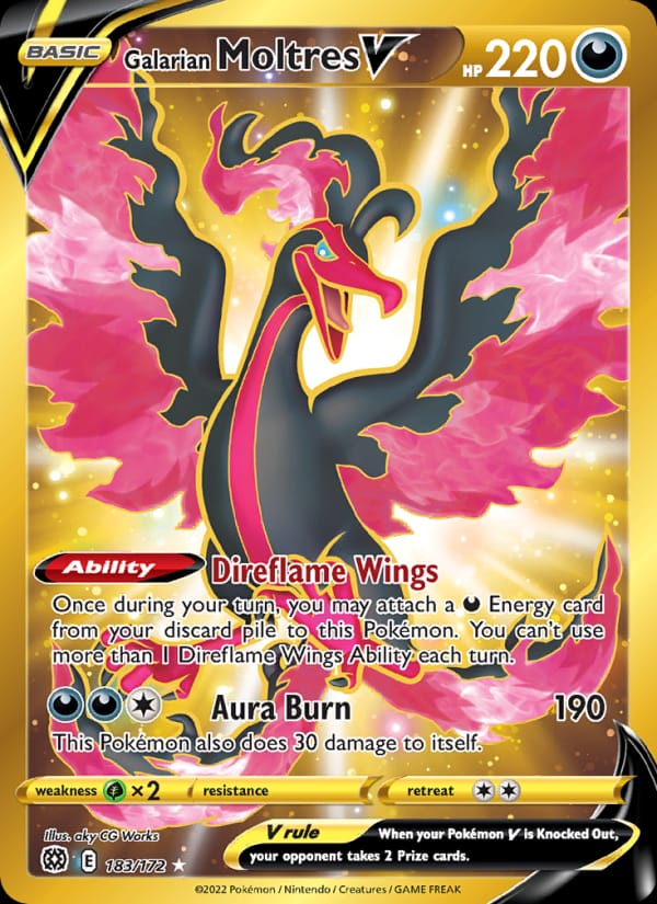 Galarian Moltres V, SWSH09: Brilliant Stars · 183/172