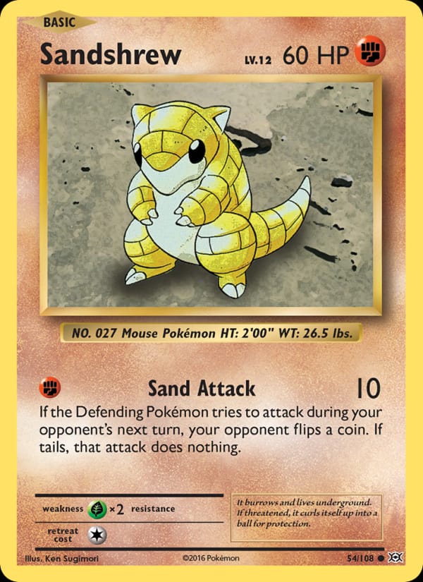 Sandshrew, XY - Evolutions · 54/108