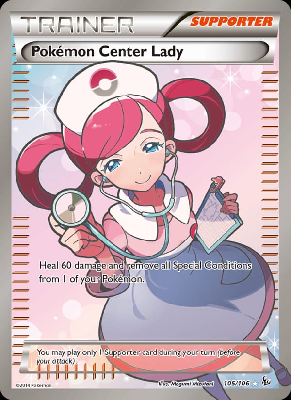 Pokemon Center Lady, XY - Flashfire · 105/106