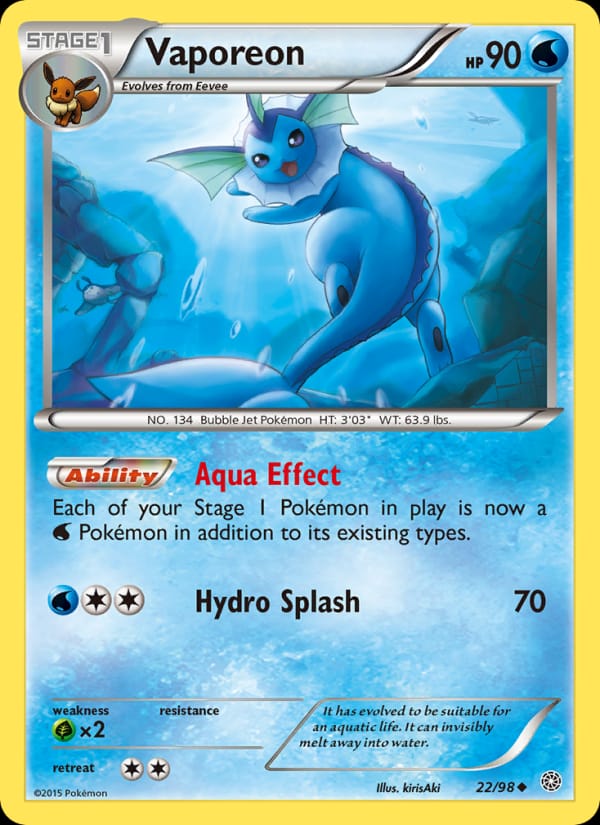 Vaporeon, XY - Ancient Origins · 22/98