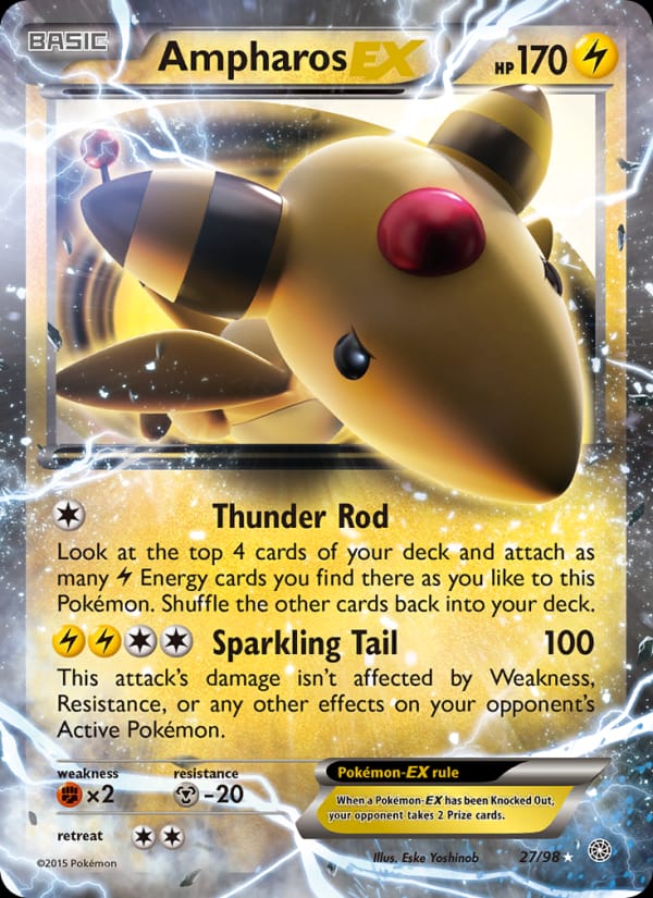 Ampharos EX, XY - Ancient Origins · 27/98
