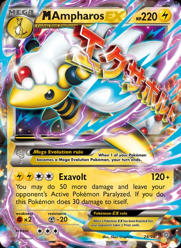 M Ampharos EX, XY - Ancient Origins · 28/98