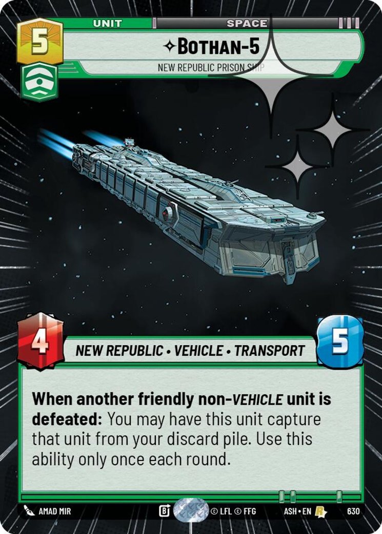 Bothan-5 - New Republic Prison Ship, Ashes of the Empire · 630