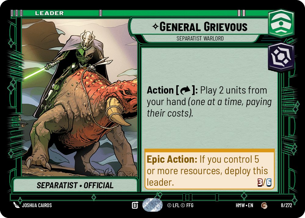 General Grievous - Separatist Warlord, Homeworlds · 8/272