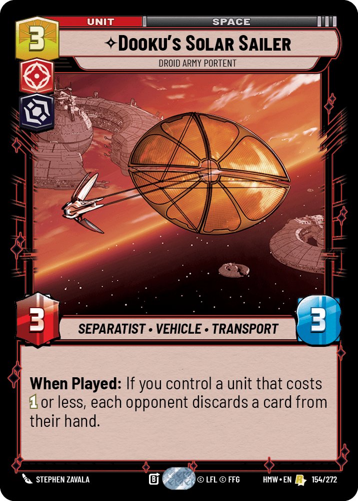 Dooku's Solar Sailer - Droid Army Portent, Homeworlds · 154/272