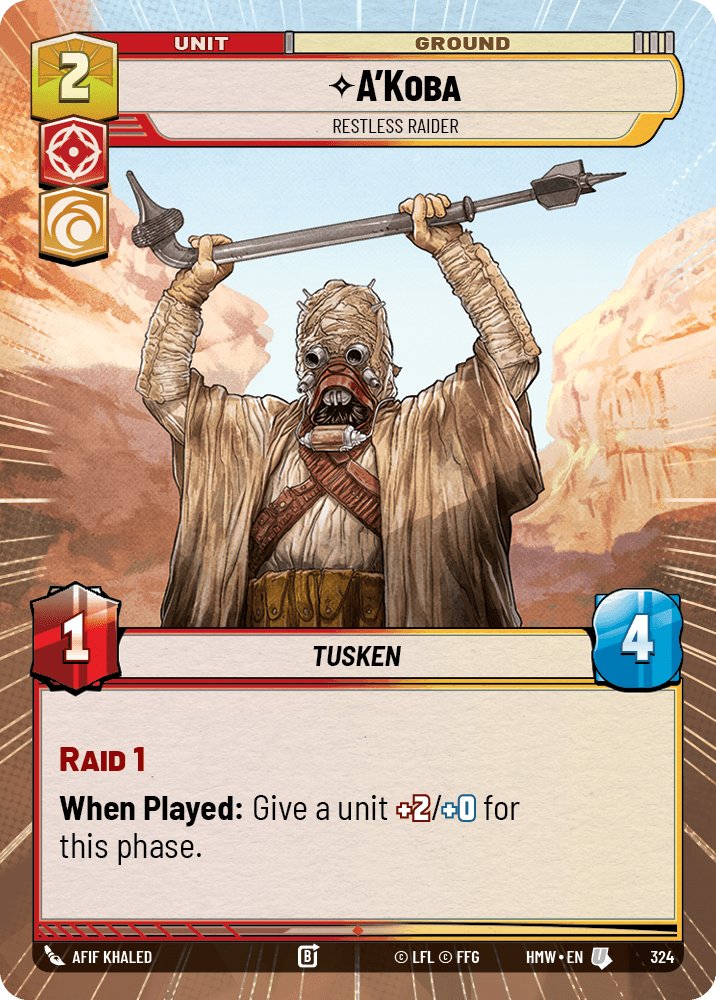 A'Koba - Restless Raider, Homeworlds · 324