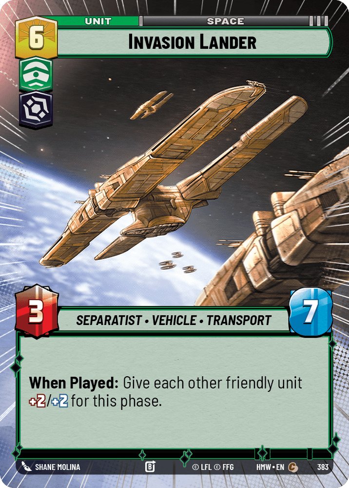 Invasion Lander, Homeworlds · 383