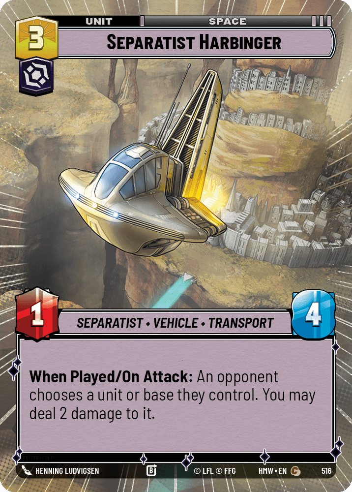 Separatist Harbinger, Homeworlds · 516