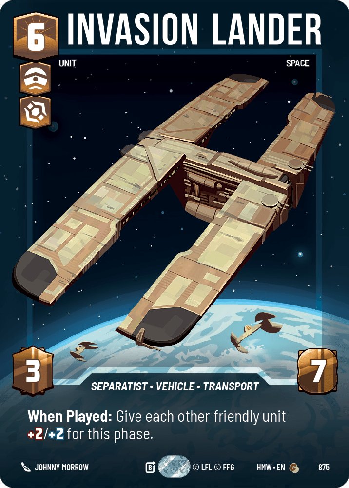 Invasion Lander, Homeworlds · 875