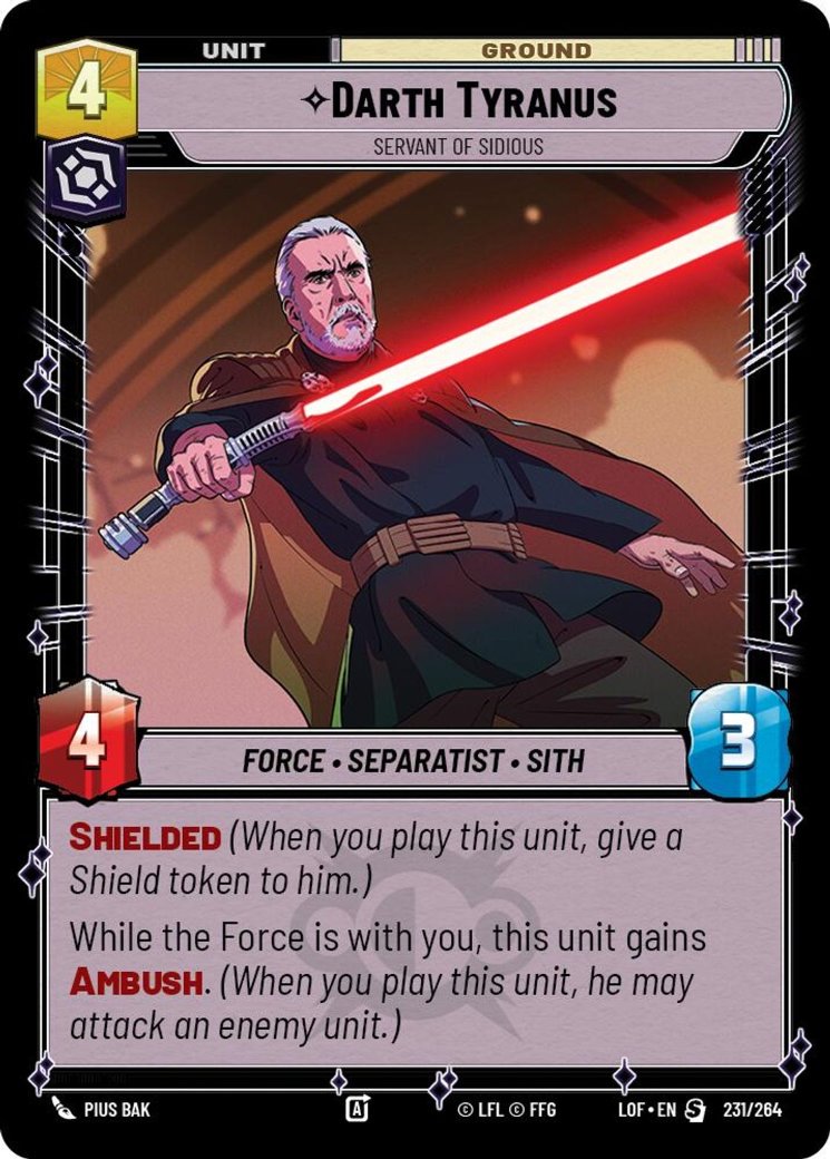 Darth Tyranus - Servant of Sidious, Legends of the Force · 231/264