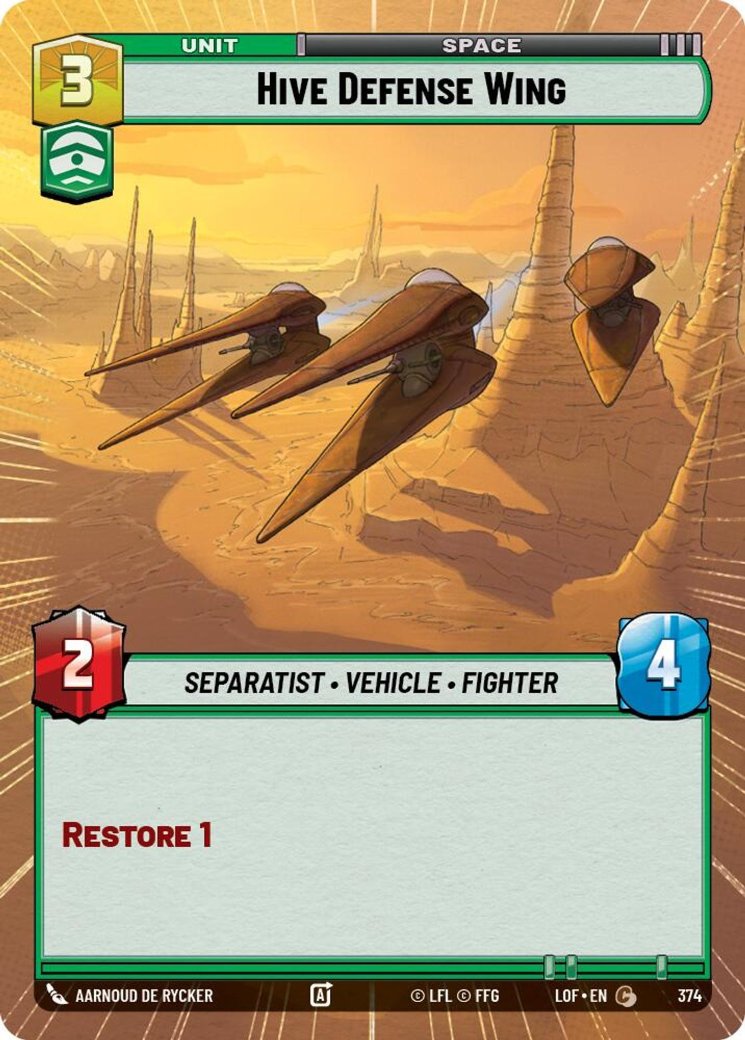 Hive Defense Wing, Legends of the Force · 374