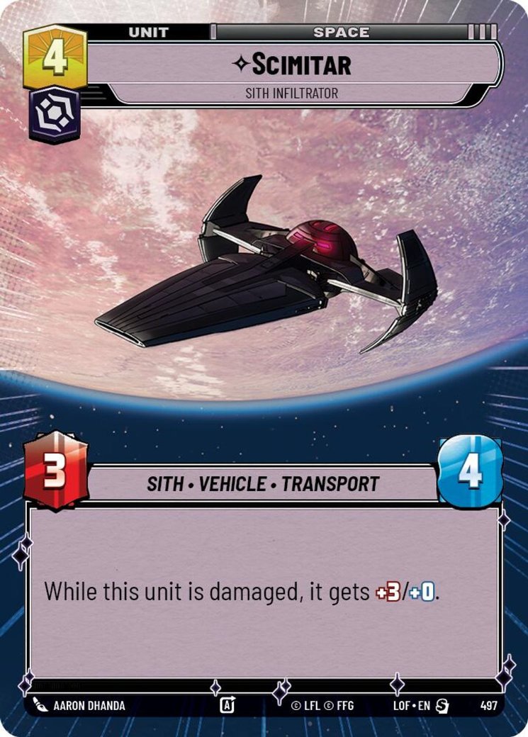 Scimitar - Sith Infiltrator, Legends of the Force · 497